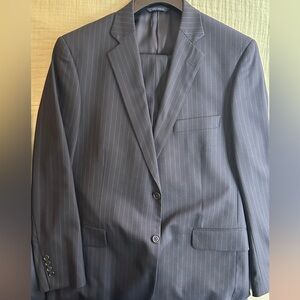 Classic Navy Blue Pinstripe Men's Suit